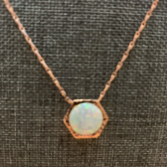 Opal Necklace. 14k Rose Gold Over Sterling Silver 18” NWT and Original Box - Picture 4 of 12